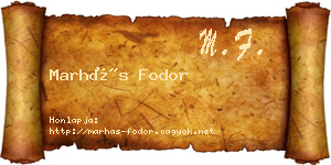 Marhás Fodor névjegykártya